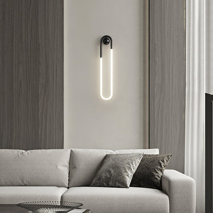Sculptural Loop Sconce 9W Integrated LED Brass or Black Finish Dimmable Hardwired Fixture for Bedroom Hallway Living Room Contemporary Minim