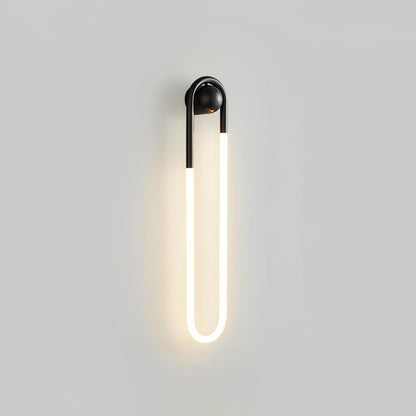 Sculptural Loop Sconce 9W Integrated LED Brass or Black Finish Dimmable Hardwired Fixture for Bedroom Hallway Living Room Contemporary Minim