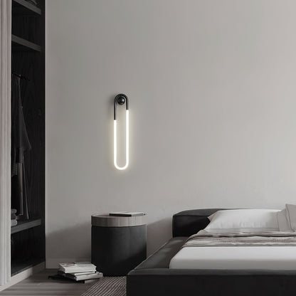 Sculptural Loop Sconce 9W Integrated LED Brass or Black Finish Dimmable Hardwired Fixture for Bedroom Hallway Living Room Contemporary Minim