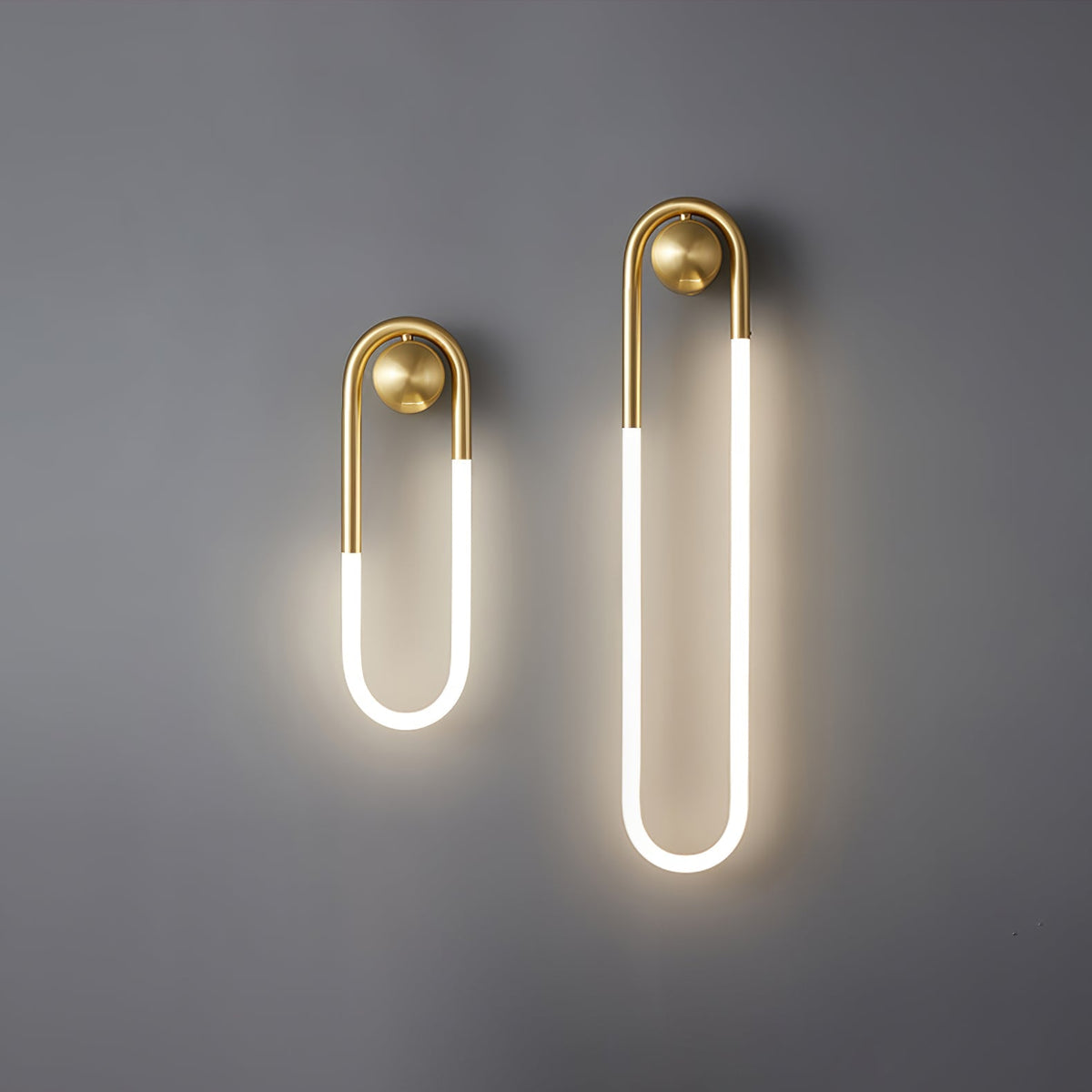 Sculptural Loop Sconce 9W Integrated LED Brass or Black Finish Dimmable Hardwired Fixture for Bedroom Hallway Living Room Contemporary Minim