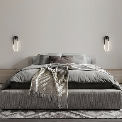 Sculptural Loop Sconce 9W Integrated LED Brass or Black Finish Dimmable Hardwired Fixture for Bedroom Hallway Living Room Contemporary Minim