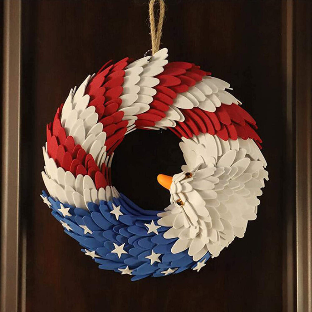 Ortekor Rustic Eagle Wreath | Handcrafted Patriotic Decor with Weather-Resistant Design | Unique Tribute for Veterans