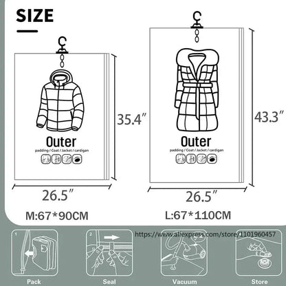Vacuum Storage Bags for Clothes with Dustproof Design | Space-Saving Solution for Efficient Organization