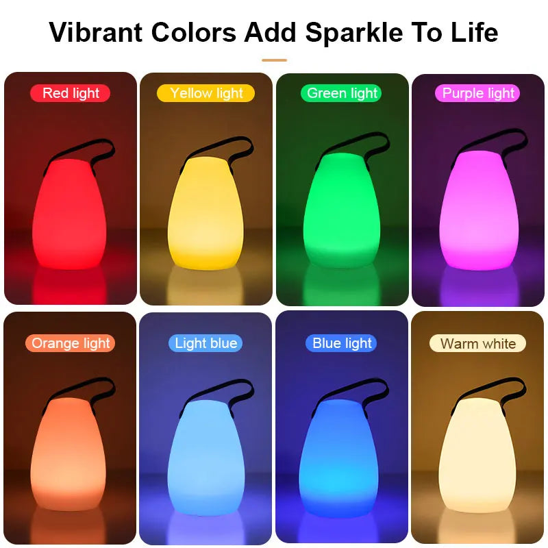 Rechargeable LED Mood Lamp 10 inch Cordless Waterproof 8-Color Remote-Controlled Accent Light for Deck Patio Poolside Backyard Entertaining