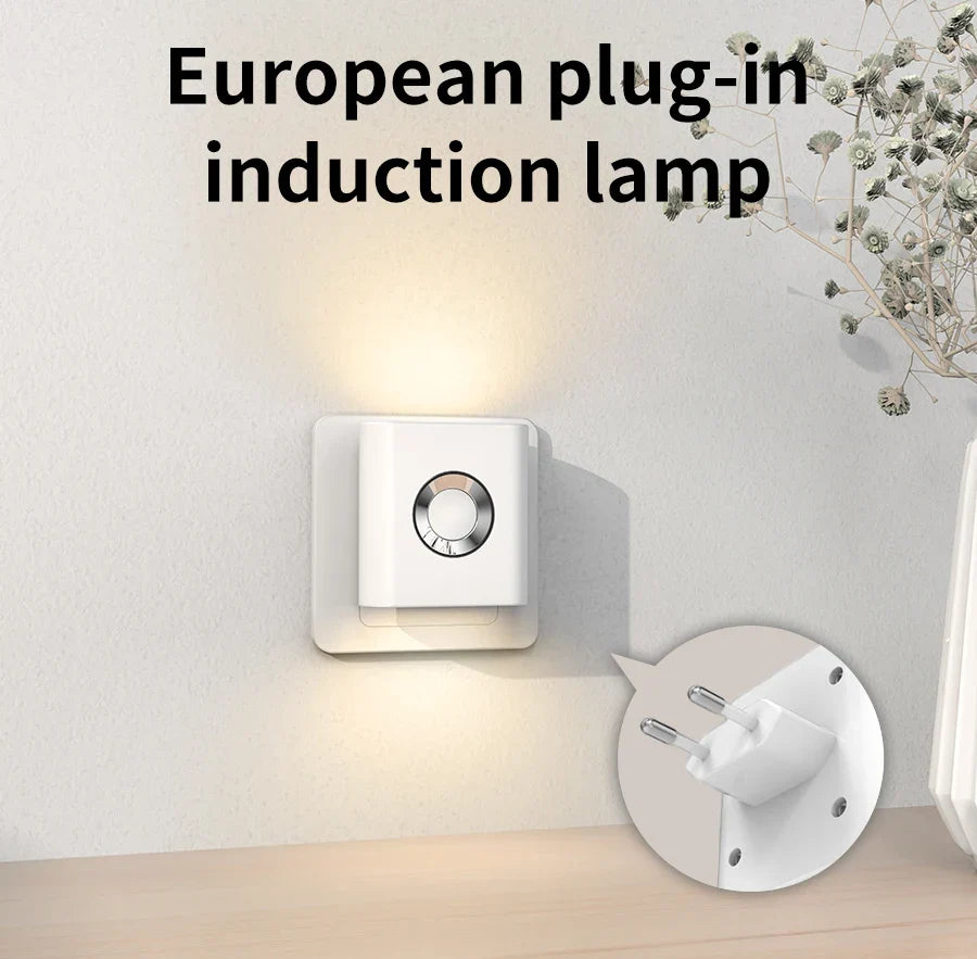Plug-In Motion Sensor LED Night Light with 10 ft Radar Detection for Hallways Bedrooms Bathrooms Stairs Automatic Warm White Safety Lighting