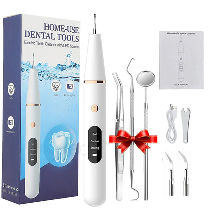 Dental Cleaner for Teeth, Ultrasonic Tooth Cleaner with Plaque Remover, Rechargeable Teeth Stain Remover for Home
