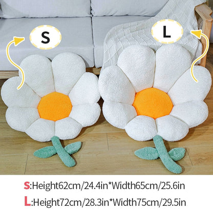 Golden Blossom | Soft Seat Cushion with Sunflower Design | Comfortable Support for Home and Office