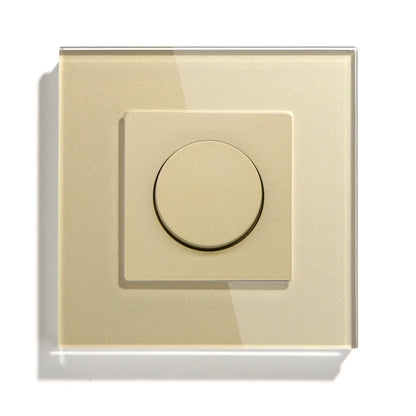 Rotary Light Dimmer Switch 3.4 in Glass Panel Touch Control LED Compatible for Bedroom Living Room Dining Room Home Wall Mount