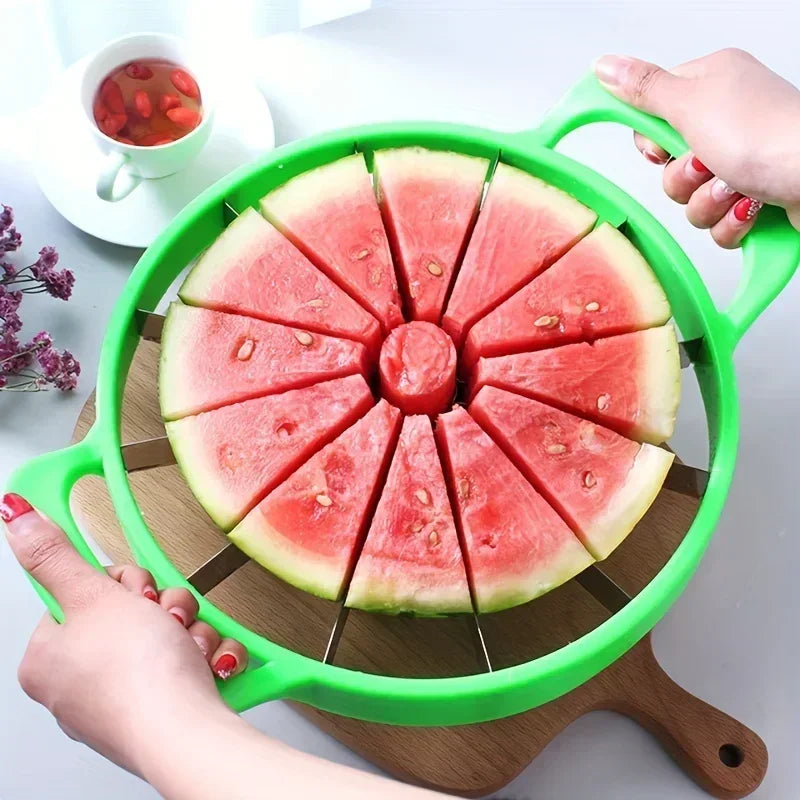 Fresco Fruit Slicer - Stainless Steel Blades, 8 or 12 Cuts for Watermelon and Apple