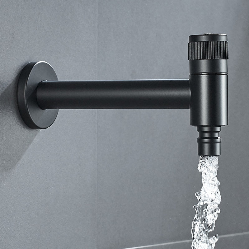 Wall-Mount Outdoor Garden Faucet | Cold Water Hose Spigot with Brass Valve & Stainless Steel Body for Yard, Patio & Balcony