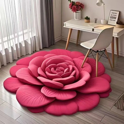 Rose Petal Bath Mat – Soft Microfiber Non-Slip Rug for Bathroom Decor, Machine Washable Floral Design for Shower, Bedroom, Entryway