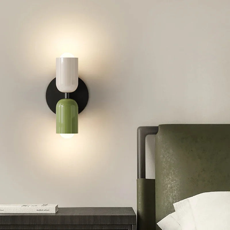 Dual-Socket Iron Sconce Warm Glow 4.7-Inch Cream E27 Fixture Compact Entry Bedroom Hallway Ambient Uplighting Living Room Corridor