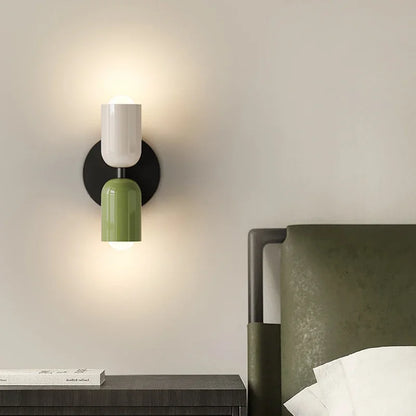 Dual-Socket Iron Sconce Warm Glow 4.7-Inch Cream E27 Fixture Compact Entry Bedroom Hallway Ambient Uplighting Living Room Corridor