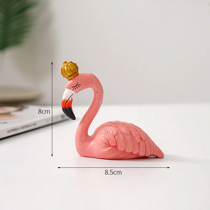 Resin Flamingo Figurine Modern Home Decor Sculpture for Shelf Display Living Room Accent Piece Office Desktop Tropical Bird Statue