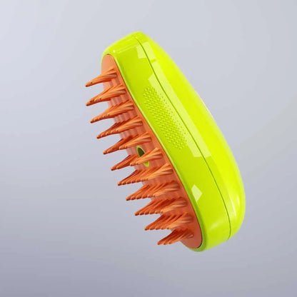 Steam Cat Grooming Brush with Massage & Soap Dispenser for Shedding & Bathing Cats Dogs | Pet Self-Cleaning Fur Comb Tool