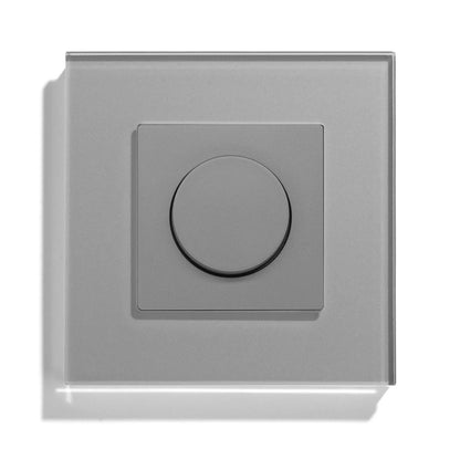 Rotary Light Dimmer Switch 3.4 in Glass Panel Touch Control LED Compatible for Bedroom Living Room Dining Room Home Wall Mount