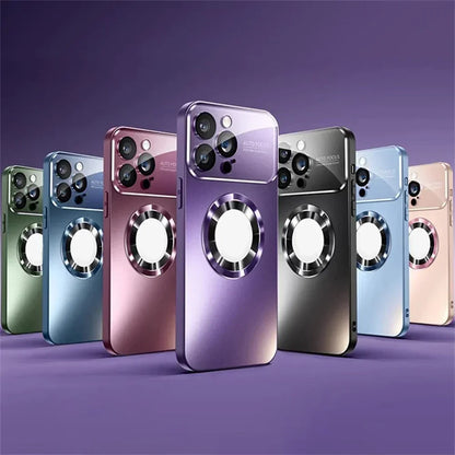 Glossy Magnetic Snap-On iPhone Case with MagSafe Compatibility for Wireless Charging | Premium Mirror Finish Protective Cover | Slim Lightwe
