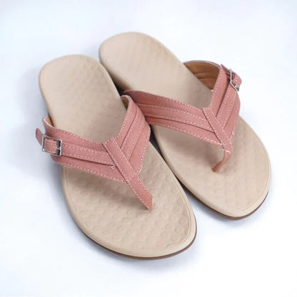 Orthopedic Arch Support Sandals for Women – Cushioned Footbed Slip-On Comfort Slides for Plantar Fasciitis & Flat Feet Relief