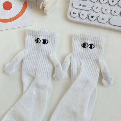 Cartoon Eyes Couples Socks with Matching Design for Pairs | Fun Novelty Footwear for Men & Women | Comfortable Cotton Blend Crew Socks for