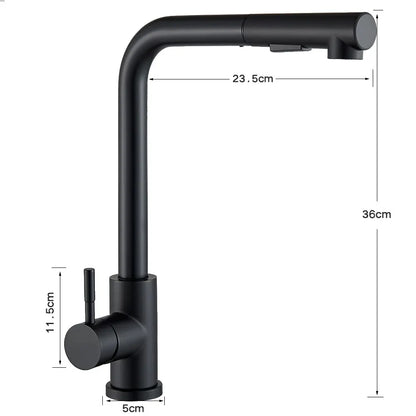 Pull-Down Kitchen Faucet with Dual Spray Modes – Single Handle Stainless Steel Sink Mixer for Hot & Cold Water, Modern Deck Mount Tap for