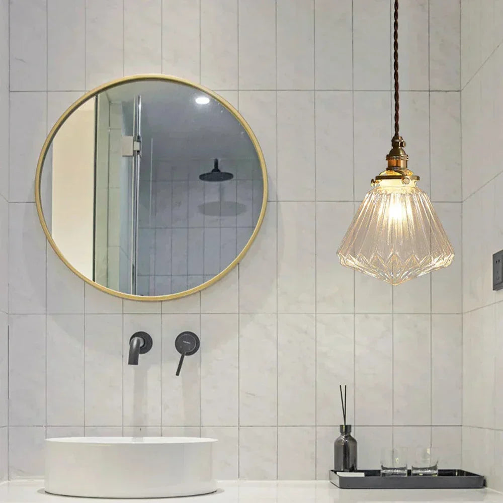 Clear Glass Hanging Lamp E27 Socket 6 in Diameter Scandinavian Style for Dining Room Kitchen Island Over Table Adjustable Cord Modern Minima