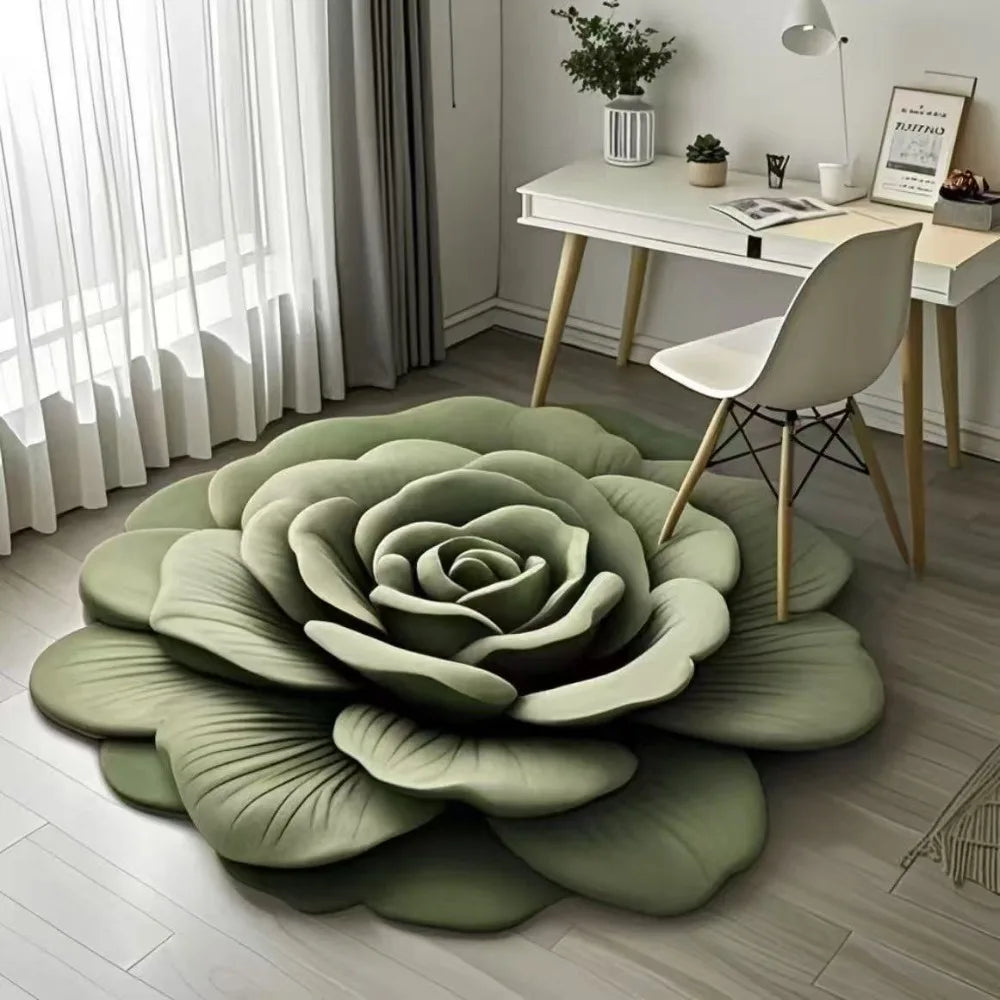 Rose Petal Bath Mat – Soft Microfiber Non-Slip Rug for Bathroom Decor, Machine Washable Floral Design for Shower, Bedroom, Entryway