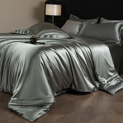 Bed Sheets Set with Duvet Cover and Pillowcases, Silky Sheets Bedding Set, Soft Breathable Fitted Sheet or Flat Sheet