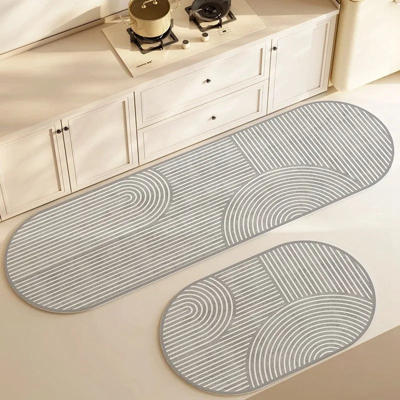 Elegant Home | Non-Slip Bath Mat with Absorbent Velvet Surface | Modern Bathroom Rug for Safety and Comfort