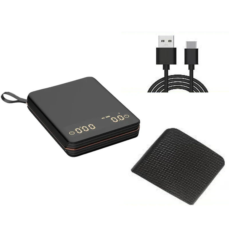 Digital Kitchen Scale with Built-In Timer for Espresso Coffee Brewing Precision Weighing 0.1g to 70.5oz Rechargeable USB-C Barista Tool Home