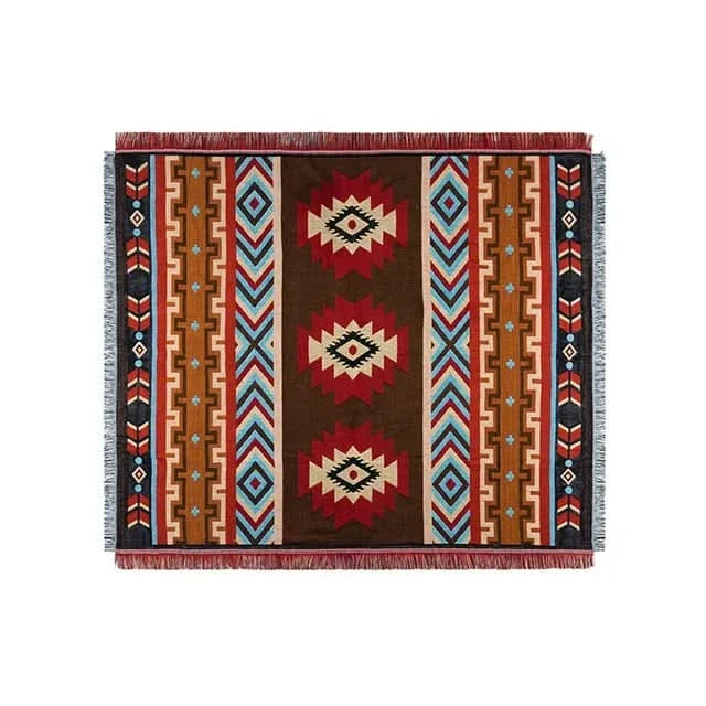 MEXIBREEZE – Bohemian Linen Blanket for Travel & Sofa Use