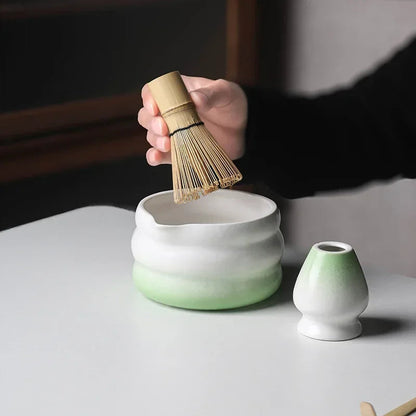 Ceramic Matcha Bowl Set with Pouring Spout | Elegant Design for Tea Ceremonies