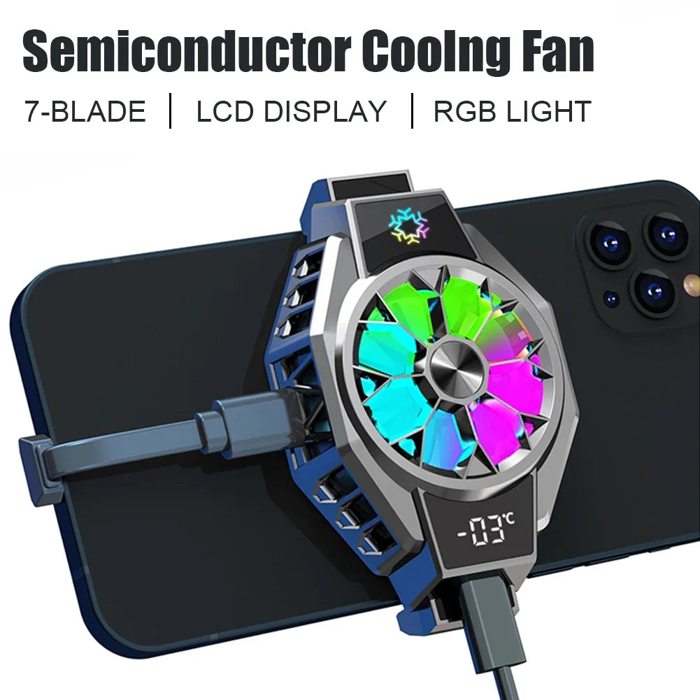 Mobile Fan | Clip-On Cooling Fan with Smart Temperature Display | Portable Solution for Mobile Devices