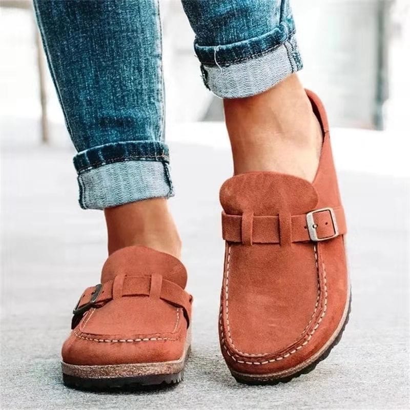 Women's Orthopedic Slide Sandals Suede Look Adjustable Buckle Slip-On Slides for Everyday Comfort Casual Summer Walking Footbed Support