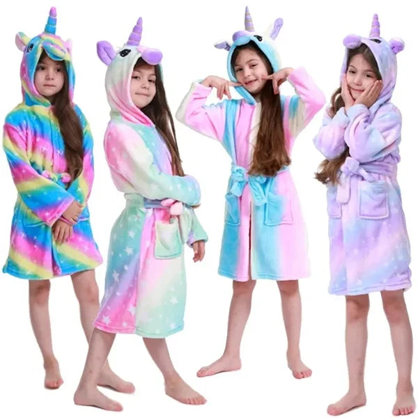 UNICORNHUG – Soft hooded flannel robe designed for cozy kids comfort