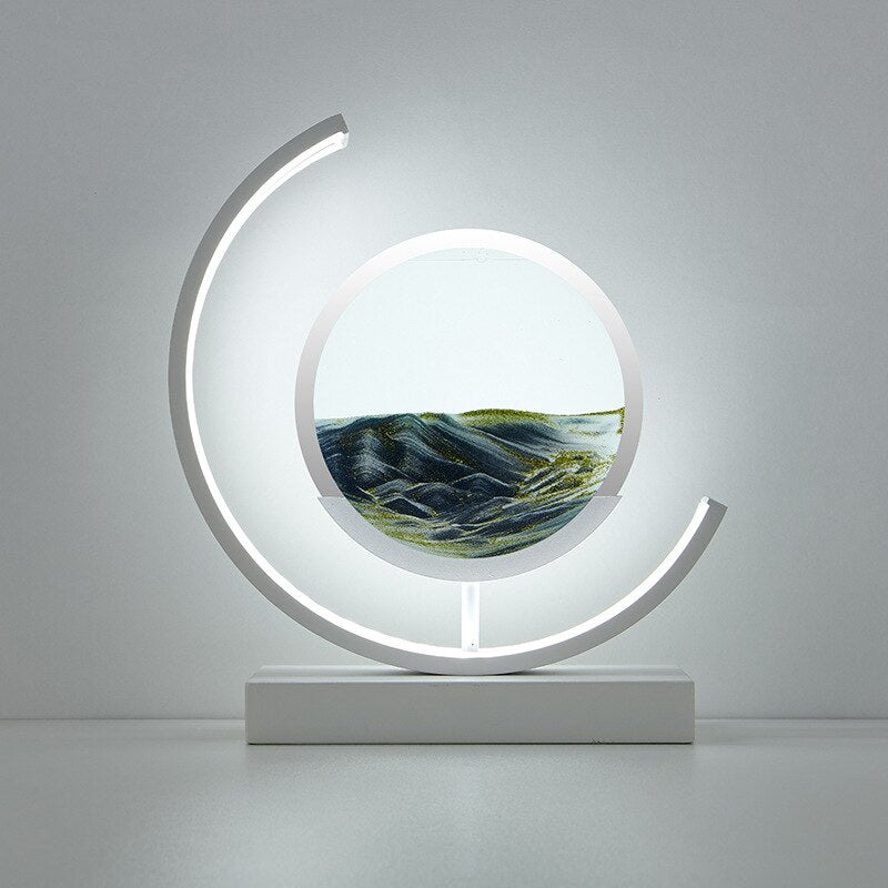 Kinetic Sand Motion Night Light with Rotating Landscape Display for Bedroom Nightstand and Living Room Ambiance