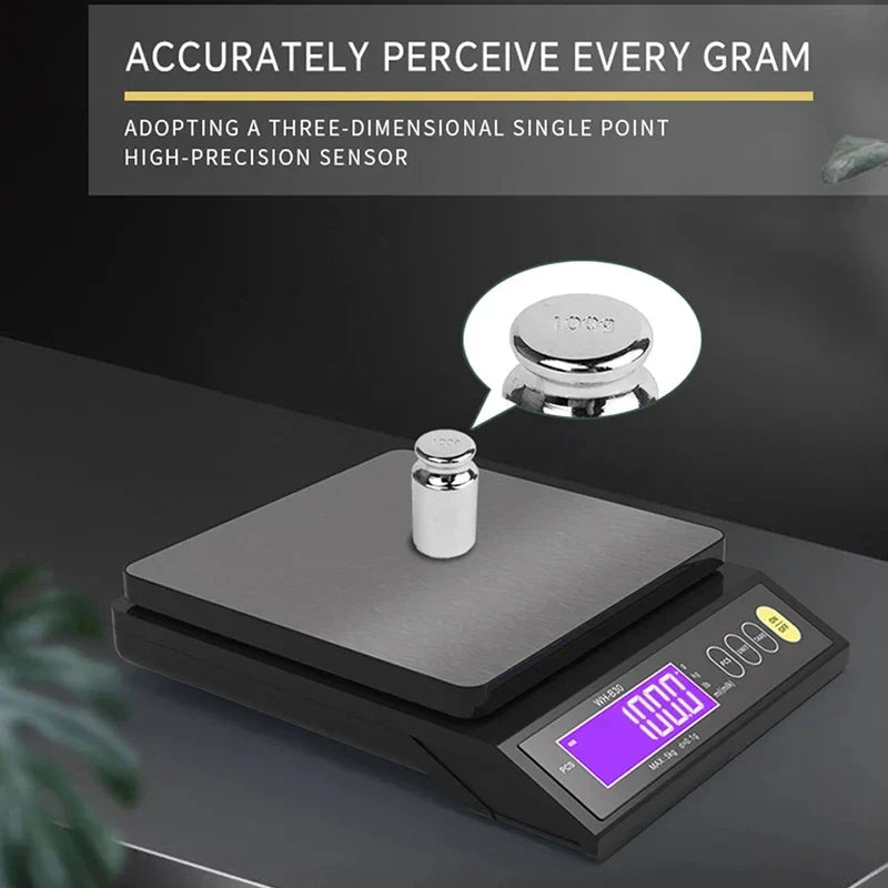 Waterproof Digital Food Scale – 11 lb / 1 oz or 22 lb / 0.04 oz Capacity, Rechargeable LCD Kitchen Scale for Meal Prep, Baking, Portion