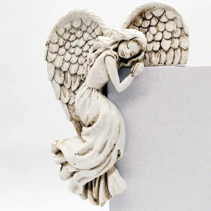 Angel Wing Wall Sculpture for Doorways & Corners – Resin Guardian Décor for Home, Entryway, Garden – Spiritual Protector Art