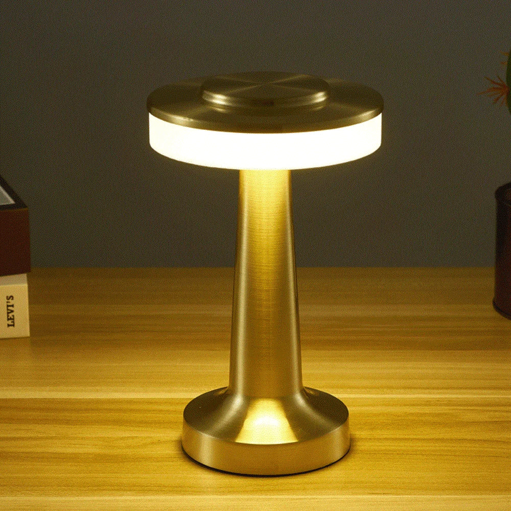 Rechargeable LED Desk Lamp with Touch Control & 3 Light Modes – Cordless Nightstand Light for Bedroom, Office & Living Room – Chrome Finish