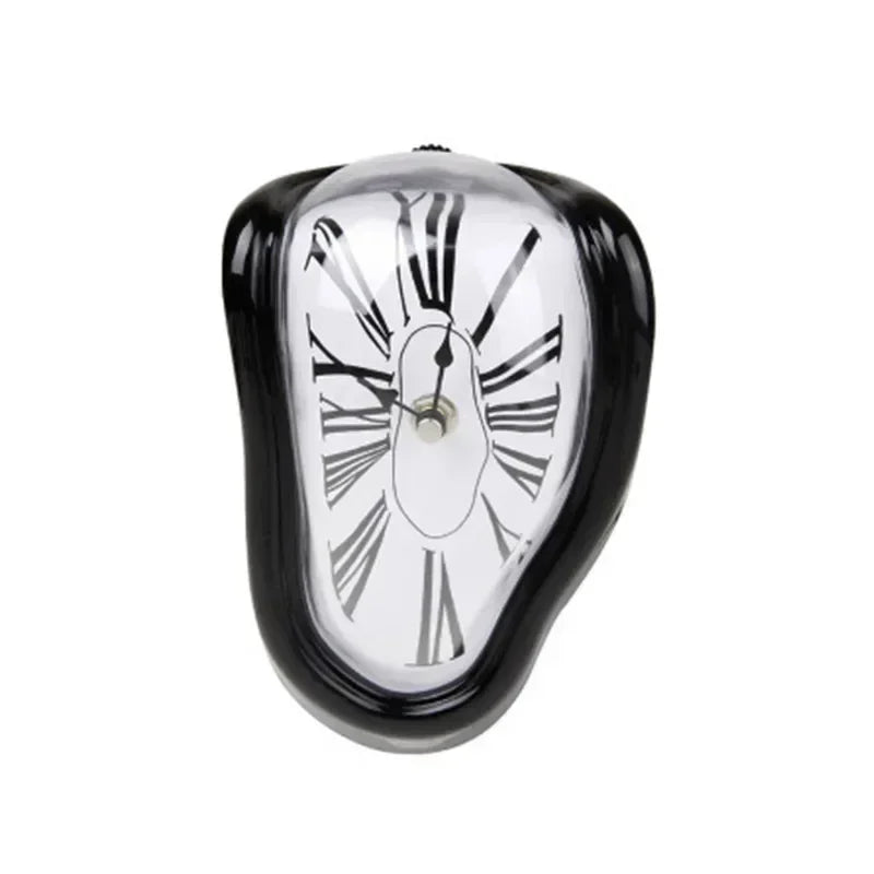 Flowing Timepiece Aluminum Quartz Roman Numeral Display 7 x 5 x 6 Inches Silver Statement Clock for Desktop Mantel Shelf Surrealist Home Off