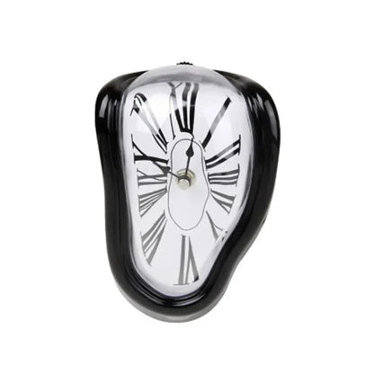 Flowing Timepiece Aluminum Quartz Roman Numeral Display 7 x 5 x 6 Inches Silver Statement Clock for Desktop Mantel Shelf Surrealist Home Off