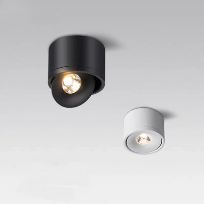 Rotatable LED Overhead Spot Light Fixture 4.4 in Diameter Aluminum Black White for Kitchen Island Living Room Adjustable Accent Track Lighti