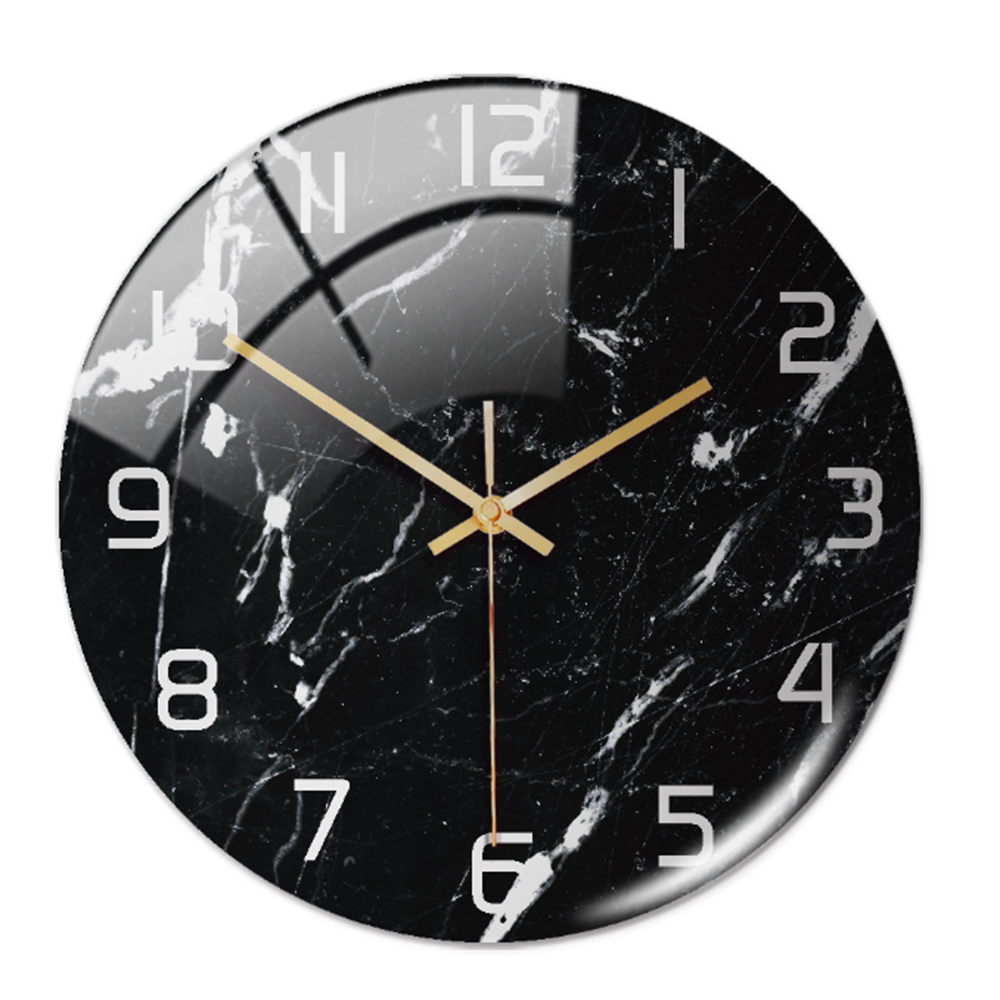 Silent Wall Clock Round Metal Frame Minimalist Quiet Sweep Non-Ticking for Living Room Bedroom Office Home Decor Modern Decorative Timepiece