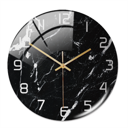 Silent Wall Clock Round Metal Frame Minimalist Quiet Sweep Non-Ticking for Living Room Bedroom Office Home Decor Modern Decorative Timepiece