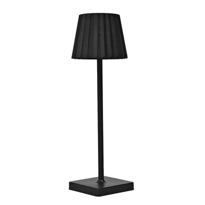 Cordless Rechargeable Table Lamp with Pleated Shade & Touch Dimmer – Classic LED Bedside Light for Bedroom Living Room