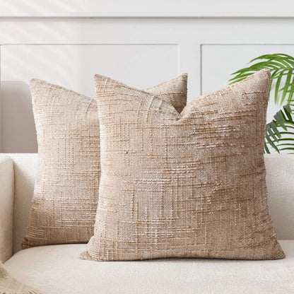 Plush Chenille Pillow Case 18 in Textured Bamboo Relief Pattern for Sofa Bed Living Room Bedroom Accent Home Décor Throw Cushion Slipcover