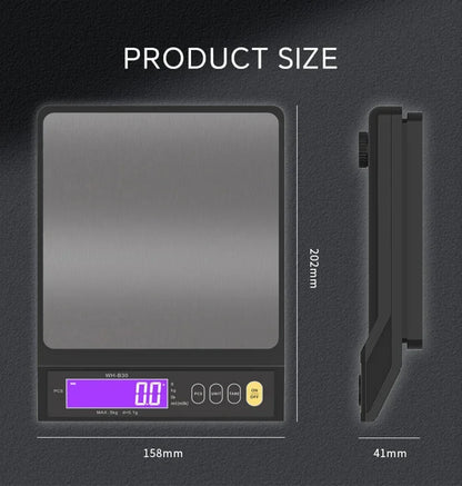 Waterproof Digital Food Scale – 11 lb / 1 oz or 22 lb / 0.04 oz Capacity, Rechargeable LCD Kitchen Scale for Meal Prep, Baking, Portion