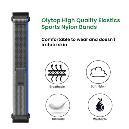 Adjustable Nylon Hook-and-Loop Smartwatch Band – Breathable Sports Strap for Fitness Tracking
