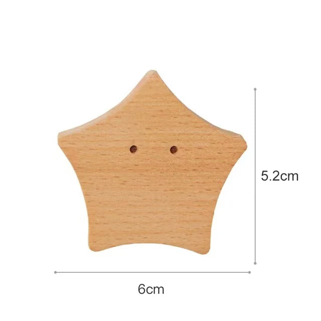 Animal-Shaped Wood Peg Rack for Kids' Rooms — Self-Stick or Screw-Mount Entryway Organizer, Nursery Decor Hanger for Coats, Backpacks & Acce