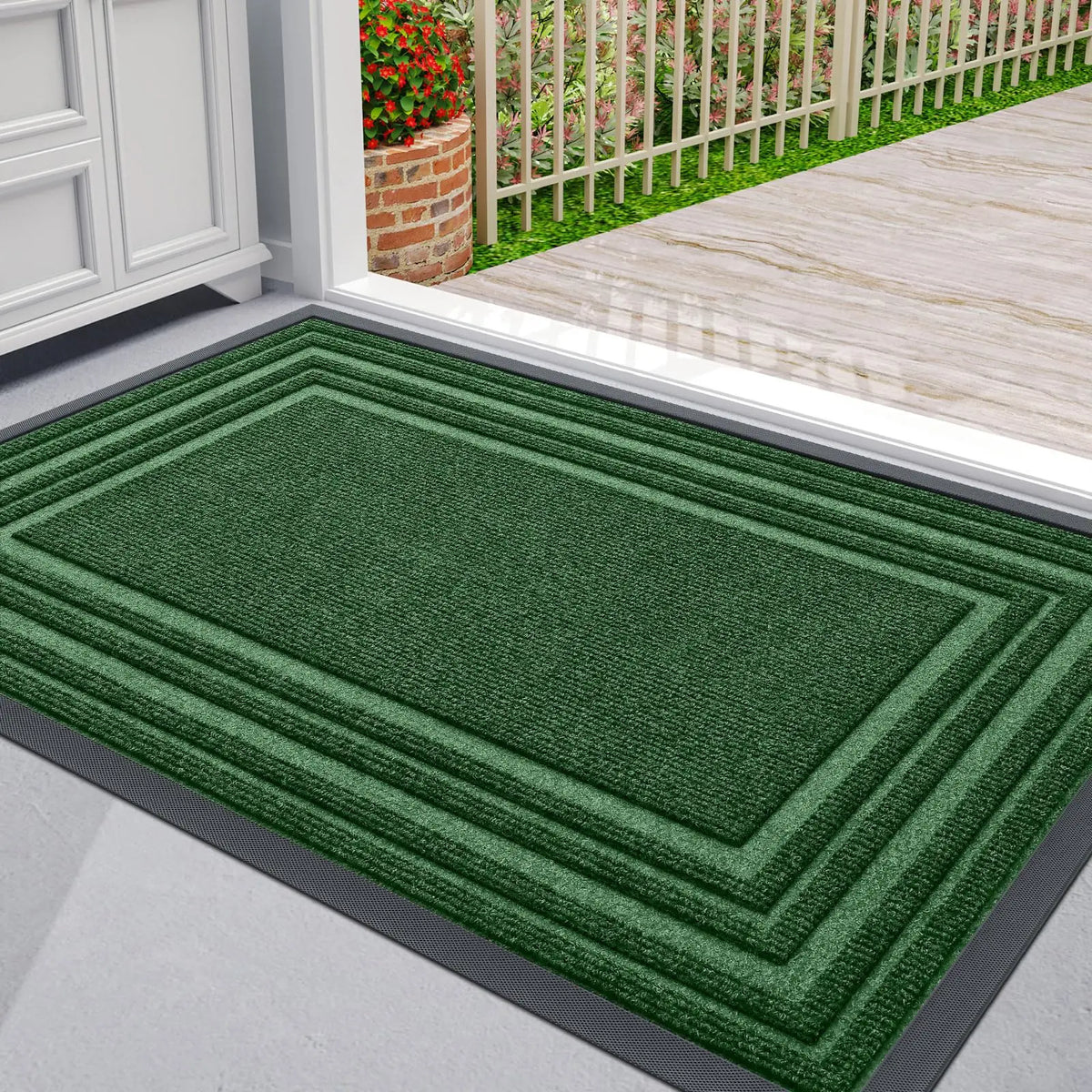 Slim Rubber-Backed Entrance Mat – Non-Slip Indoor Outdoor Doormat for Front Door, Porch & Hallway