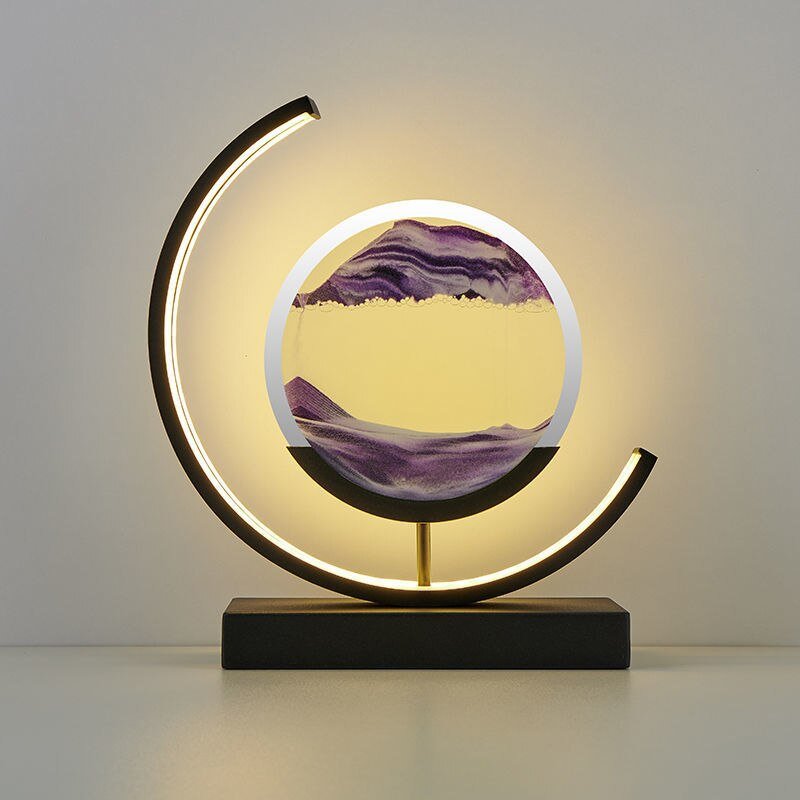 Kinetic Sand Motion Night Light with Rotating Landscape Display for Bedroom Nightstand and Living Room Ambiance